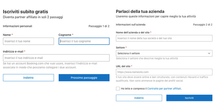 diventare affiliato booking